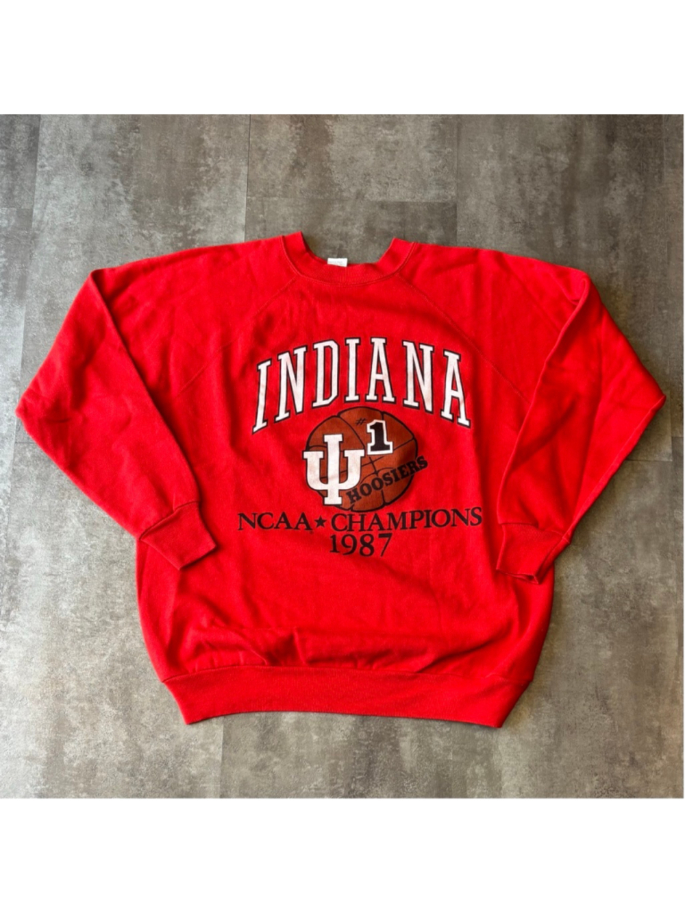 Vintage Indiana Hoosiers 1987 National Champions Sweatshirt Mens XL Red